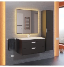 Тумба с раковиной для ванной Uperwood Modul (80 см, подвесная, матовая, черная)