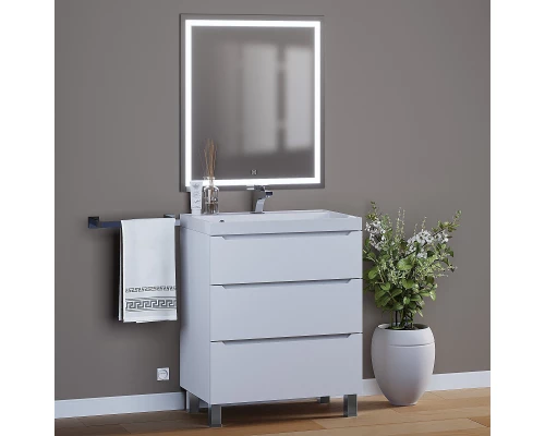 Тумба под раковину для ванной комнаты Uperwood Tanos напольная (70 см, белая, 3 ящика)