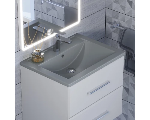 Раковина кварцевая для ванной Uperwood Foster Quartz (60 см, серая матовая, бетон)