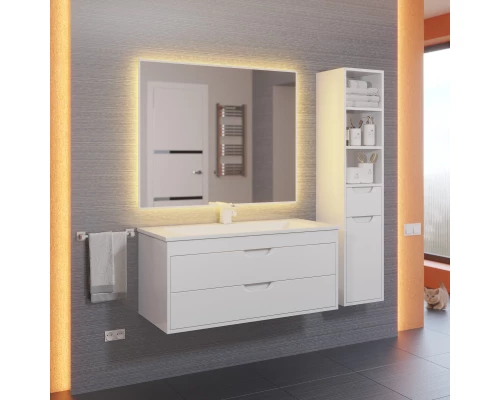 Тумба под раковину для ванной Uperwood Modul (100 см, подвесная, матовая, белая)