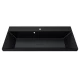 Раковина для ванной Uperwood Classic New 100 см, черная глянцевая, с накладкой для слива