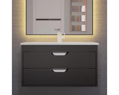 Тумба под раковину для ванной Uperwood Modul (80 см, подвесная, матовая, черная)