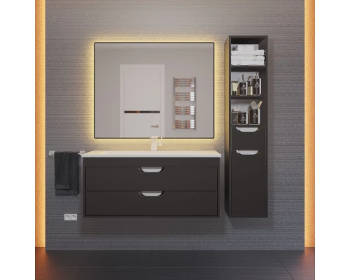 Тумба под раковину для ванной Uperwood Modul (100 см, подвесная, матовая, черная)