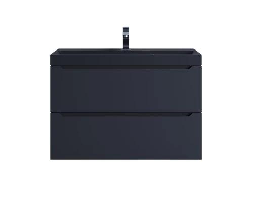 Тумба с раковиной для ванной Uperwood Tanos-Classic Quartz 80 см, черная/уголь