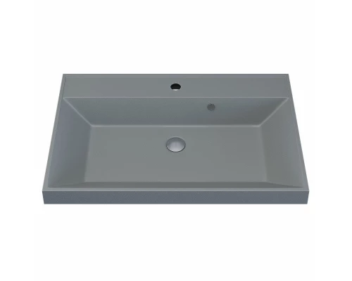 Раковина кварцевая для ванной Uperwood Classic Quartz (90 см, серая матовая, платина)