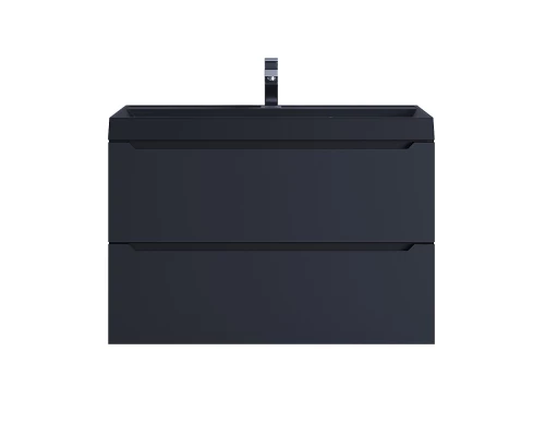 Тумба с раковиной для ванной Uperwood Tanos-Classic Quartz 80 см, черная/уголь