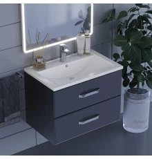 Тумба с раковиной для ванной Uperwood Foster (70 см, подвесная, черная)