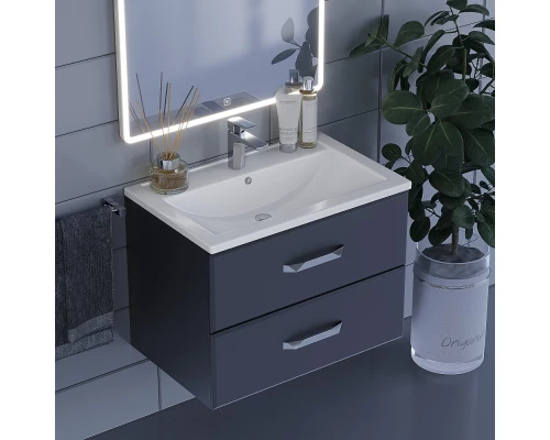 Тумба с раковиной для ванной Uperwood Foster (70 см, подвесная, черная)