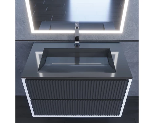 Раковина для ванной Uperwood Next Premium 80 см, серый глянец