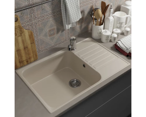 Кухонная мойка из искусственного камня Uperwood UPD-400 (прямоугольная, цвет лён)