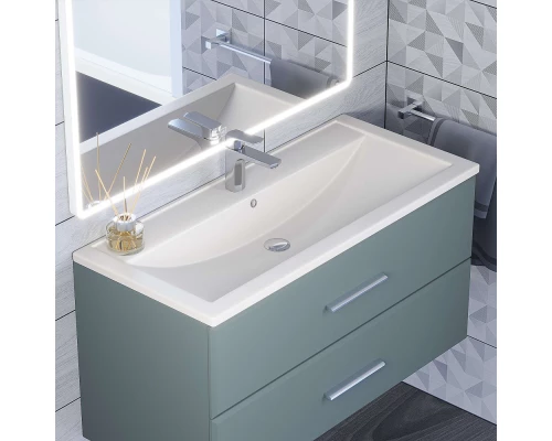 Раковина кварцевая для ванной Uperwood Foster Quartz (100 см, белая матовая, жасмин)