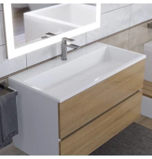 Раковина для ванной полувстраиваемая Uperwood Barsa 90 см, прямоугольная, белая