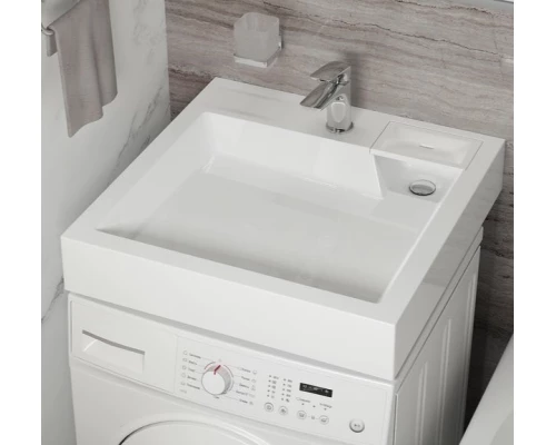 Раковина над стиральной машиной Uperwood Vission 60х60 см, белая глянцевая
