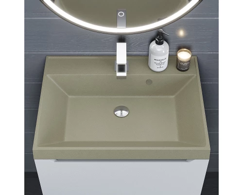 Раковина кварцевая для ванной Uperwood Classic Quartz (70 см, бежевая матовая, десерт)