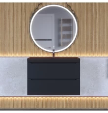 Тумба с раковиной для ванной Uperwood Tanos-Classic Quartz 80 см, черная/уголь