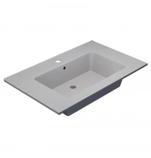 Раковина для ванной полувстраиваемая Uperwood Parma Quartz (75 см, белая матовая, жасмин)