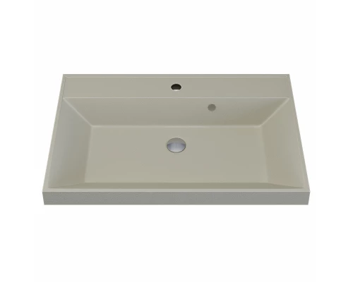 Раковина кварцевая для ванной Uperwood Classic Quartz (80 см, бежевая матовая, лён)