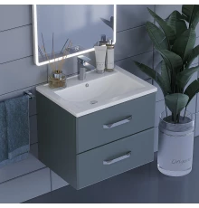 Тумба с раковиной для ванной Uperwood Foster (60 см, подвесная, серый графит)