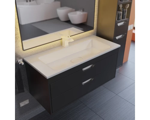 Тумба под раковину для ванной Uperwood Modul (100 см, подвесная, матовая, черная)