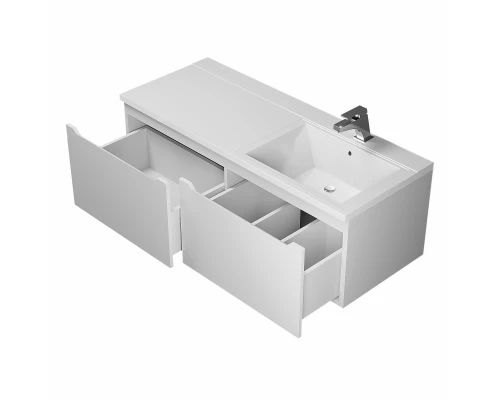 Тумба с раковиной Uperwood Tanos-Cosmos 120 см, подвесная, правая, белый