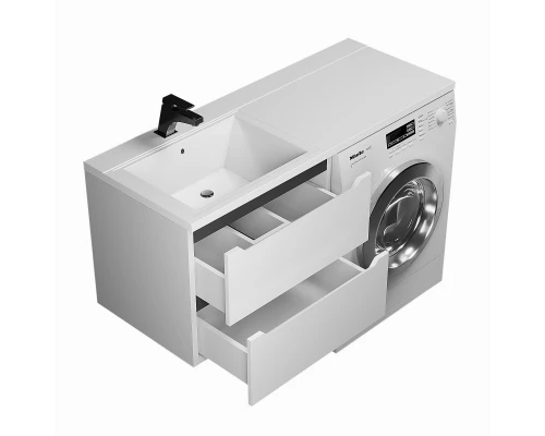 Тумба под стиральную машину Uperwood Tanos (60 см, подвесная, белая/графит)