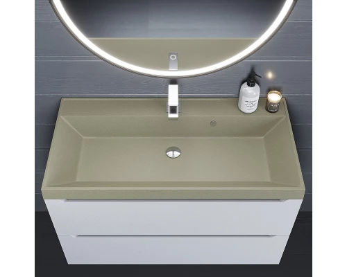 Раковина кварцевая для ванной Uperwood Classic Quartz (90 см, бежевая матовая, десерт)