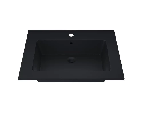 Раковина для ванной полувстраиваемая Uperwood Parma Quartz (65 см, черная матовая, уголь)