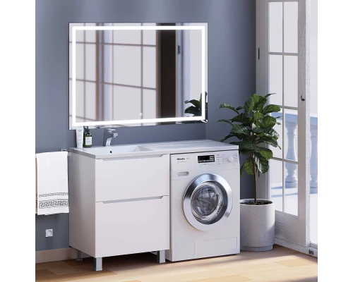 Тумба под стиральную машину Uperwood Tanos (60 см, напольная, белая, 2 ящика)