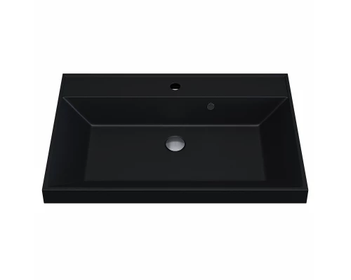 Раковина кварцевая для ванной Uperwood Classic Quartz (70 см, черная матовая, уголь)