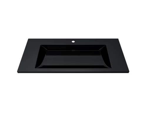 Раковина для ванной полувстраиваемая Uperwood Infinity 100х45х15,3 см, черная глянцевая