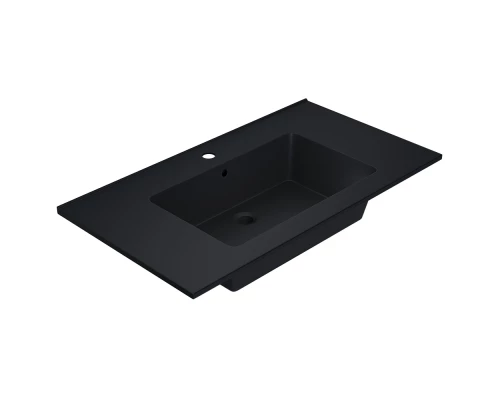 Раковина для ванной полувстраиваемая Uperwood Parma Quartz (85 см, черная матовая, уголь)