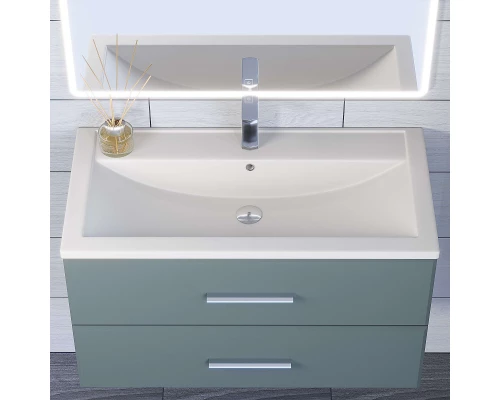 Раковина кварцевая для ванной Uperwood Foster Quartz (90 см, белая матовая, жасмин)