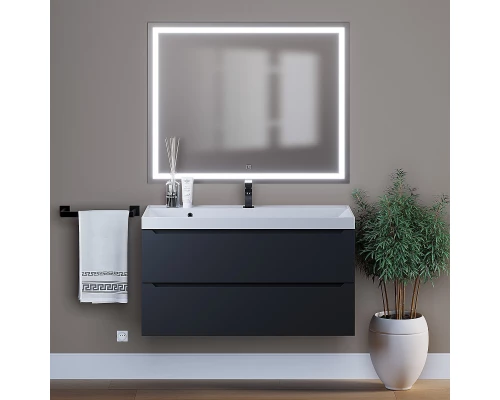 Тумба под раковину для ванной комнаты Uperwood Tanos подвесная (100 см, черная)