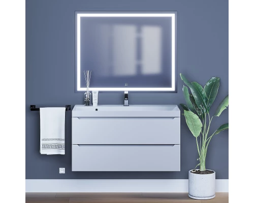 Тумба с раковиной для ванной Uperwood Tanos (100 см, подвесная, матовая, белая)