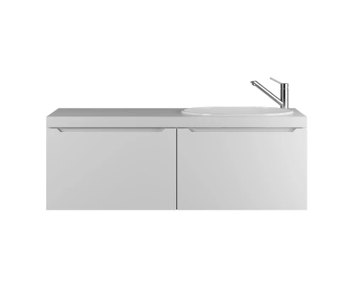 Тумба с раковиной для ванной комнаты Uperwood Tanos-Bruks (120 см, подвесная, правая, белая)