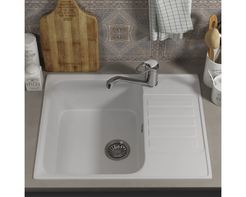 Кухонная мойка из искусственного камня Uperwood UPD-202 (прямоугольная, цвет туман)