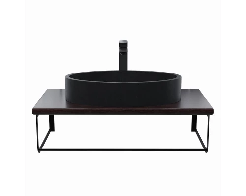 Комплект столешница для ванной Uperwood Tanos (с накладной раковиной Rome и кронштейнами 80 см, бук темный)