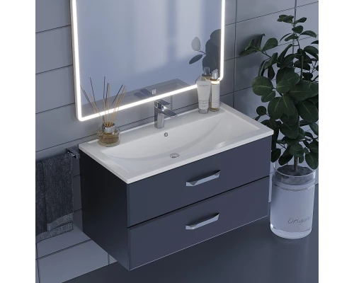 Тумба с раковиной для ванной Uperwood Foster (90 см, подвесная, черная)