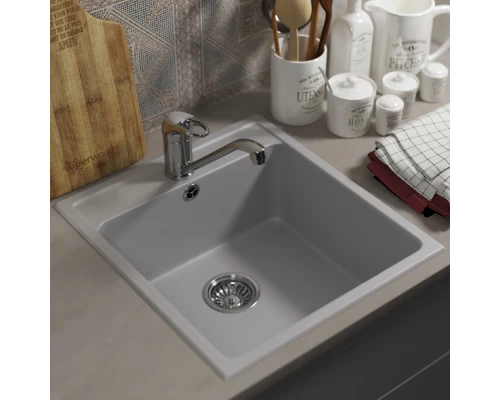 Кухонная мойка из искусственного камня Uperwood UPD-406 (прямоугольная, цвет дым)