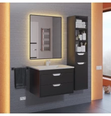 Тумба с раковиной для ванной Uperwood Modul (65 см, подвесная, матовая, черная)