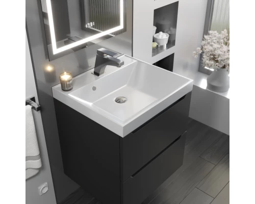 Тумба под раковину для ванной комнаты Uperwood Tanos подвесная (50 см, черная)