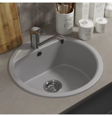 Кухонная мойка из искусственного камня Uperwood UPD-101 (круглая, цвет дым)