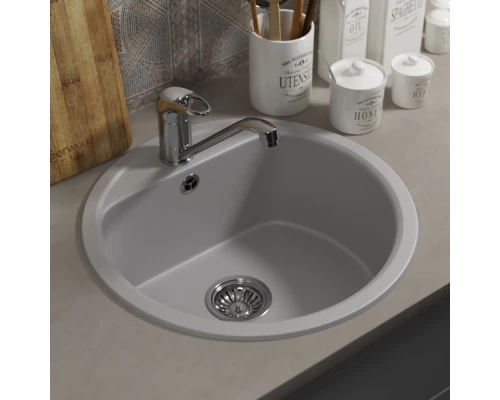 Кухонная мойка из искусственного камня Uperwood UPD-101 (круглая, цвет дым)