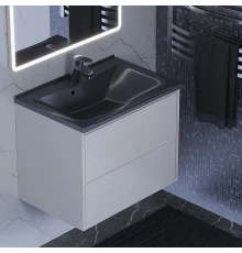 Раковина для ванной полувстраиваемая Uperwood Elen (65 см, с декоративной накладкой, черный металл)