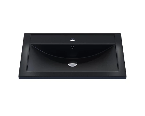 Раковина кварцевая для ванной Uperwood Foster Quartz (70 см, черная матовая, космос)
