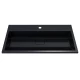 Раковина для ванной полувстраиваемая Uperwood Barsa, 80 см, прямоугольная, черная глянцевая