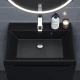 Раковина кварцевая для ванной Uperwood Classic Quartz (60 см, черная матовая, уголь)