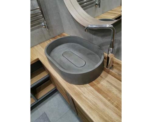 Раковина для ванной комнаты накладная Uperwood London (60*40 см, овальная, графит)