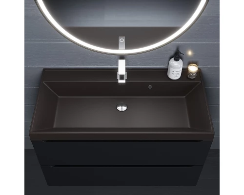 Раковина кварцевая для ванной Uperwood Classic Quartz (100 см, коричневая матовая, трюфель)