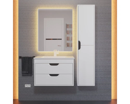 Тумба под раковину для ванной Uperwood Modul (65 см, подвесная, матовая, белая/графит)